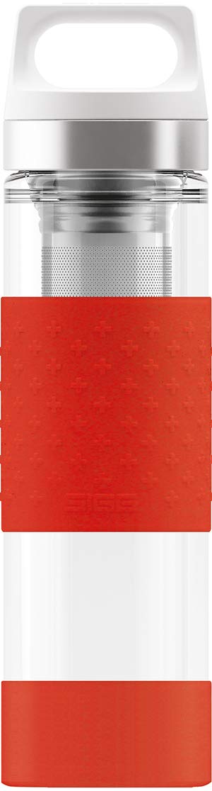 SIGG Hot and Cold Glass Wide Mouth Bottle, Red