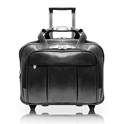 McKleinUSA Damen 80715 R Series Leather Detachable-Wheeled Laptop Case (Black)