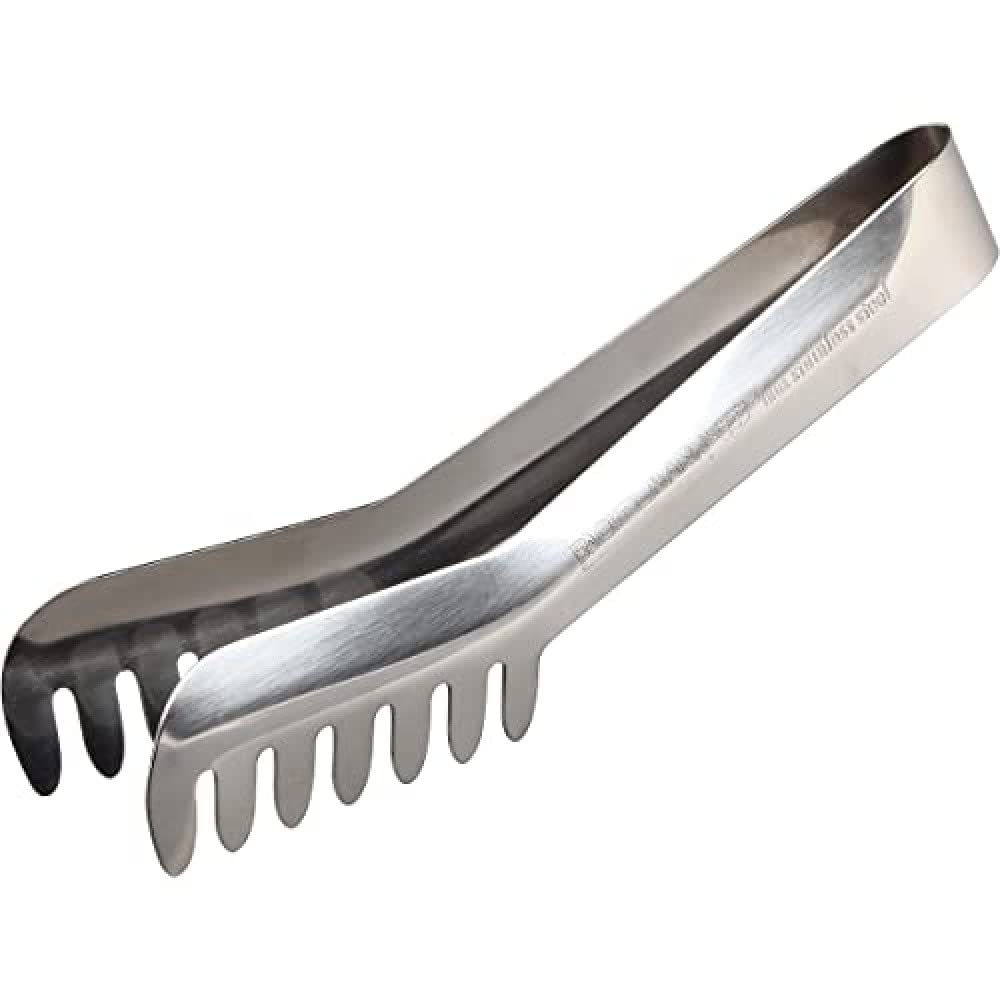 Fackelmann Stainless Steel Spaghetti Tongs, Silver, 7.5-Inch
