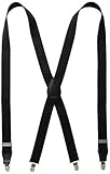 Status Men's Tall Plus Size Suspenders 11/4 Inch Poly Elastic 54 Inch Drop Clip, Black, One Size