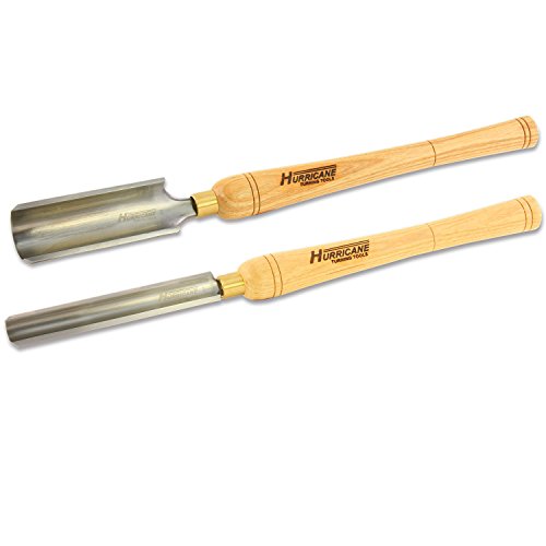 Hurricane Turning Tools, Woodturning Two Piece Roughing Gouge Set, 2 Inches Gouge and 1 Inches Gouge, High Speed Steel