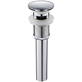 Yodel Faucet Bathroom Sink Drain with Overflow - Big Cap for Standard 1 3/4" Drain Opening - Pop Up Drain,Chrome,YDPOP-6