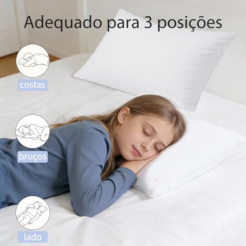 TOKE DIN DON Premium de 2 Travesseiros Alto e Macio 50x70cm, 16cm de Altura | Respirável Suporte Elástico, Travesseiro Cervical, Lavagem à Máquina sem Deformar, Antiácaro, Antialérgico, Branco