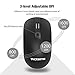 VicTsing Rechargeable Wireless Mouse, 2.4G Silent Computer Optical Mouse Portable & Slim with USB C Adapter, USB Receiver, 3-Level Adjustable DPI, Compatible with PC, Laptop, Notebook, Computer(Black)