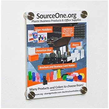 SOURCEONE.ORG Source One Acrylic Sign Holder with Standoff, Clear or Frosted