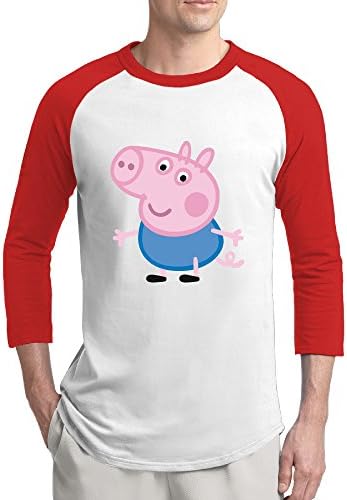 GOww Men's George Pig 3/4 Sleeve Baseball T Shirts/Tee