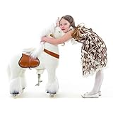 Smart Gear Pony Cycle White Unicorn Ride on Toy:  2 Sizes:  World's First Simulated Riding Toy for Kids Age 3-5 Years Ponycycle Ride-on Small