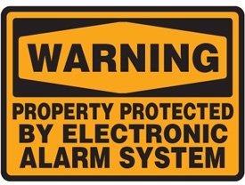 Magnetic Property Protected By Electronic Alarm Sign - 7"h x 10"w WARNING PROPERTY PROTECTED BY ELECTRONIC ALARM SYSTEM