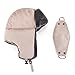 mysuntown Winter Hats for Women Men Trapper Ushanka Hat with Ear Flaps Warm Russian Bomber Hats for Cold Weather Khaki