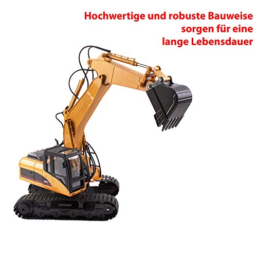 15-Kanal RC ferngesteuerter DieCast Raupenbagger 2.4GHz Edition, sehr hochwertig viele Metallbauteile,680° Grad… – Bild 4
