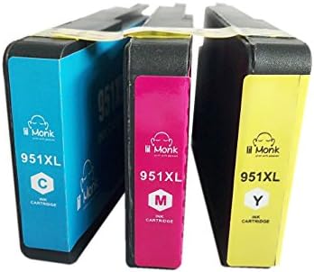 lil Monk 3 Color 951xl Ink Cartridges (1 Cyan, 1 Magenta, 1 Yellow) Compatible With HP Officejet Pro HP 8600 Plus, HP Officejet Pro 8100, HP 8630 HP 8625 HP 8610 8620 8640 8660 8615 8625 251dw 271dw