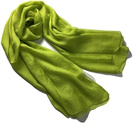Julitrip Silk Feeling Large Classics Solid Color Scarf (Yellowgreen)