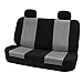 FH Group Classic High Back Flat Cloth Full Set Car Seat Covers with Gift – Universal Fit for Cars Trucks & SUVs (Gray/Black) FB102114