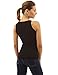 PattyBoutik Women's Crew Neck Sleeveless Ribbed Knit Top (Black M)