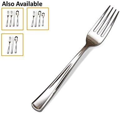 400 Silver Plastic Forks Premium Quality Disposable Silverware Polished, Cutlery Perfect Heavy Duty Flatware for Parties, Weddings, and Catering Events Heavy Duty Utensils