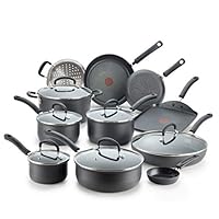T-fal Ultimate Hard Anodized Nonstick 17 Piece Cookware Set, Black T-fal Ultimate Hard Anodized Nonstick 17 Piece Cookware Set, Black