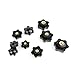 24 PCS Female Thread Nuts Clamping Star Knob, Plastic Hex Shaped Handle Black Clamping Nuts, Knurled Quick Removal Clamping Screw Nuts Knob (M4,M6,M8,M10)