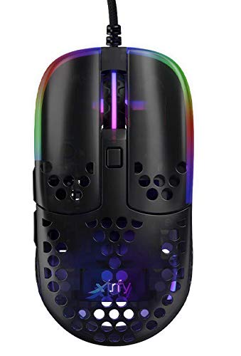 XTRFY MZ1, Ultra-Light Wired Gaming Mouse, Cutting-Edge Pixart 3389 Sensor, Unique Shape for Optimum Aim, Adjustable RGB Lighting, Zy’s Rail Edition