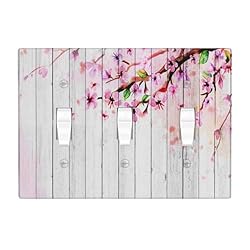 Pznen Triple Toggle Wall Plate, Peach Blossom Pink