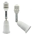 Srovil E26/E27 Light Socket Extender, 4.5 Inch Extension,Adjustable Vertical 90°Horizontal 360°, 100V - 250V, Max 150W, Medium Screw Base Light Converter Socket Extender,2-Pack