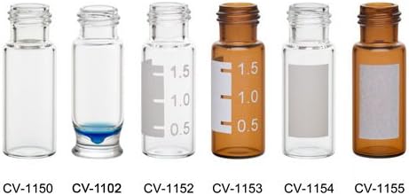 CHEMGLA - Vial Autosampler HPLC 2.0mL Amber R.A.M.TM w/White Grad. Spot- 12x32mm- 9mm Thread, PK100