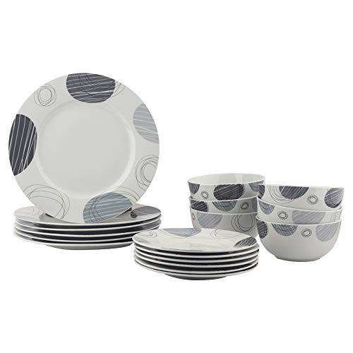 Amazon Basics 18Piece Kitchen Dinnerware Set, Plates, Dishes, Bowls