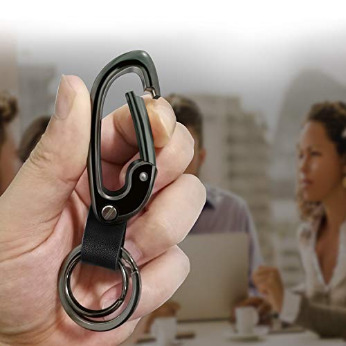 Apor Premium Key Chain Zinc Alloy and Leather Car Business Keychain with 2 Key Rings and Gift Box Idea for Men and Women