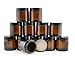 4-Ounce Amber Glass Straight Sided Jars (12-Pack); Great Containers for Cosmetics, Lotions, Body Scrubs & Balms
