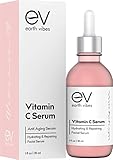 Earth Vibes Vitamin C Serum - Best Anti Aging Moisturizer Serum For Face, Neck, Skin, Décolleté & Eye Treatment - Reduces Wrinkles, Repairs Dark Circles, Fades Age Spots & Sun Damage - 1 fl / 30 mL