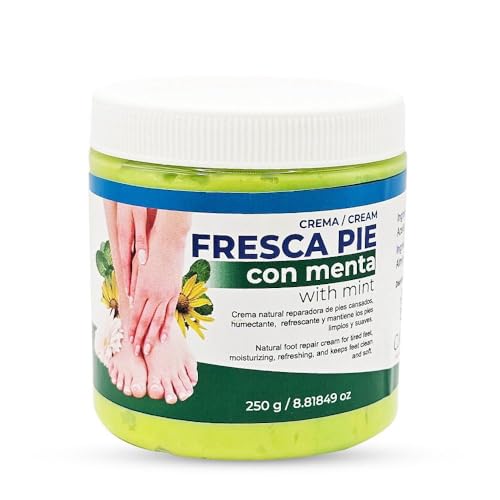 Crema Fresca Pie 250gr Revitalizante de Menta Mint para Pies Cansados Feet Natural HierbasMexico