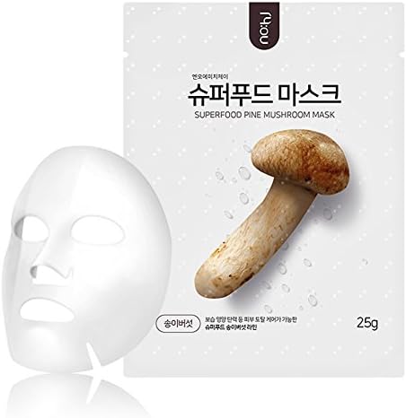NOHJ Superfood Sheet Mask 10 Sheets Natural Ingredients Ample Essence Hypoallergenic Pine Mushroom