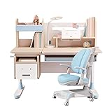 Wood Adjustable Height Kids Study Desk with Chair