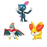 Pokémon 3 Pack 2 Inch Figure- Fennekin, Sneasel, Hawlucha