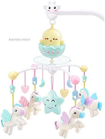 LLZJ Baby Crib Musical Mobile Cot Toy Activity Crib Stroller Baby Bed Hanging Newborn Rattles Rotate Bed Bell Birthday Present Campanula Multifunction