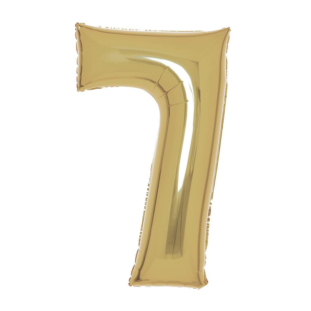 Amscan 9915185 Large Number White Gold 7