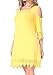 levaca Womens 3/4 Sleeve Off Shoulder Lace Patchwork Loose Casual Dress Extender
