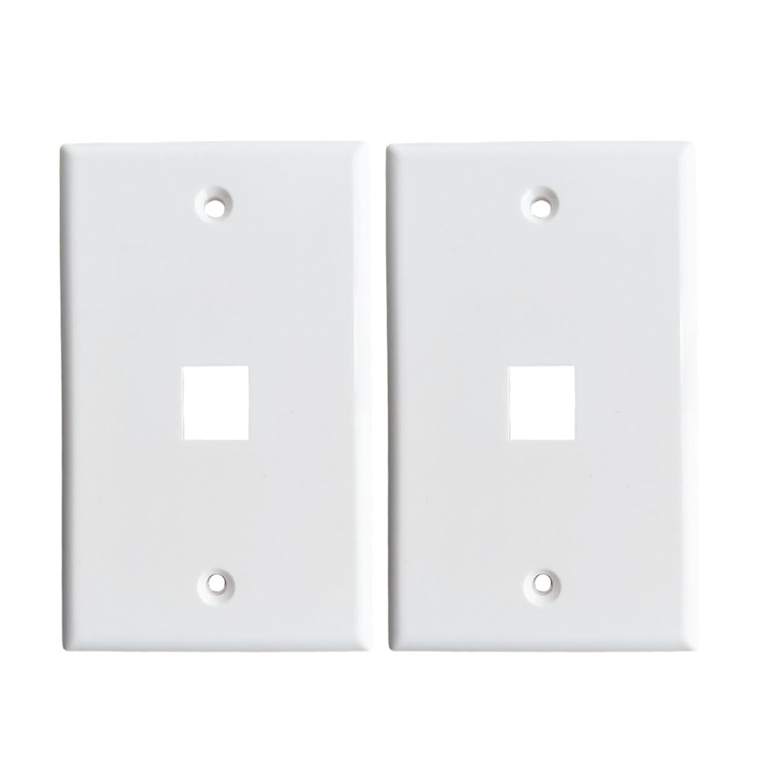 Photo 1 of 1 Port Keystone Wall Plate White - Single Gang 1 Hole Keystone Cover plate for Ethernet RJ45/HDMI Keystone Jack(2-Pack)