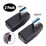 USB 3.0 Adapter 90 Degree Male to Female Coupler Connector Plug Left Angle and Right Angle by Oxsubor