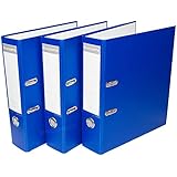 3 x Blue Excompta Strong A4 Polypropylene Lever Arch Files Large Office Paper Storage Folders