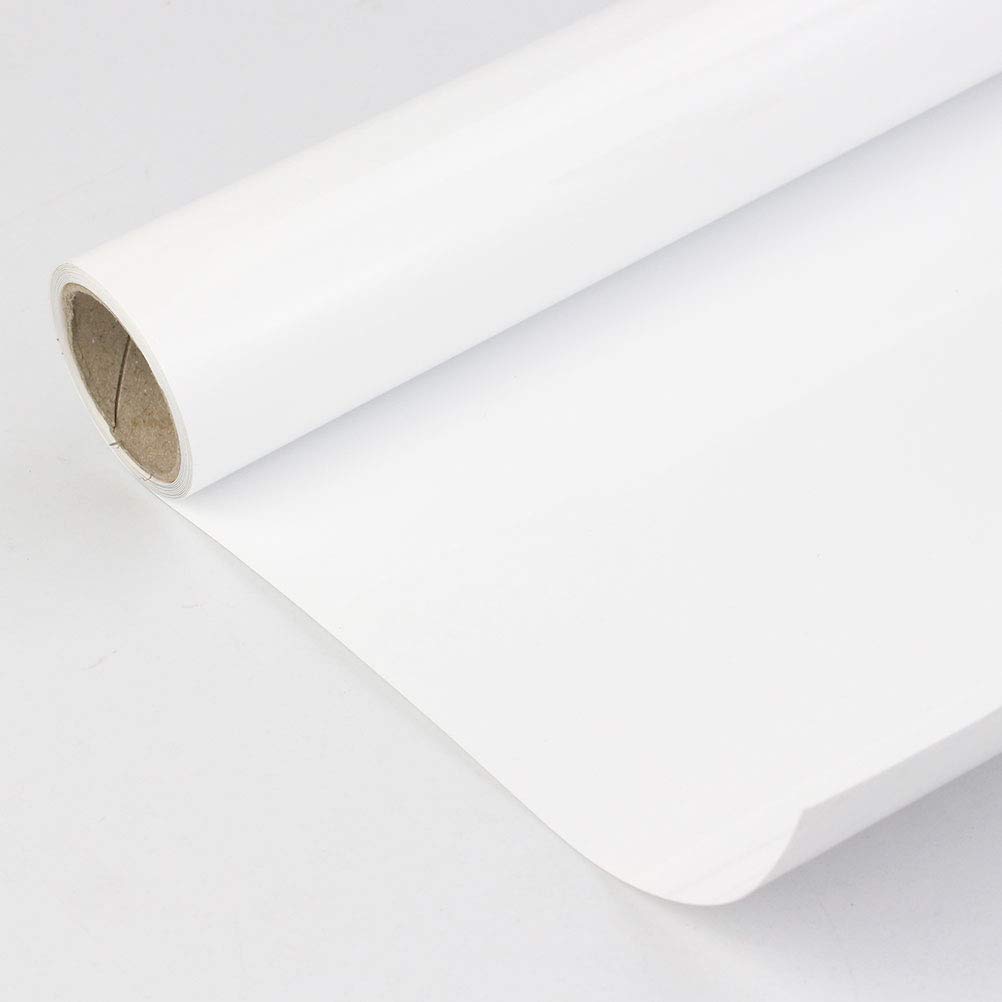 mifengda 1 Roll Heat Transfer Vinyl Heat Transfer Vinyl HTV for T-Shirts Hats Clothing, 12 Inches by 5 Feet Rolls(White)