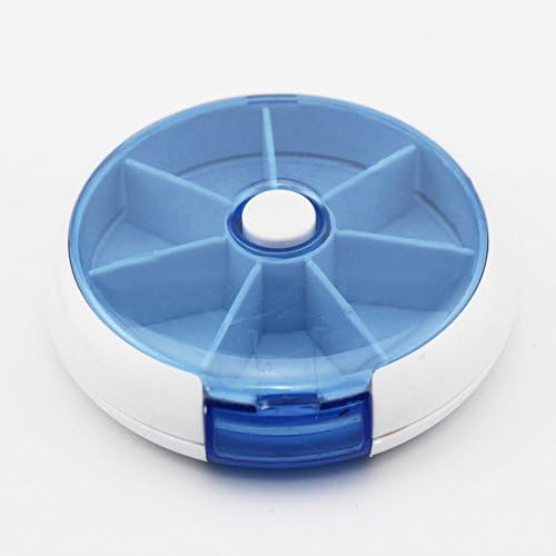 Muchengbao Weekly 7 Day Travel Pill Box Case and Vitamin Organizer Tablet Pill Sorter Organizer Plastic Medicine Box Holder Container 8 Pill Compartment Box (blue)