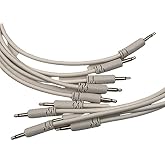 Starving Students Music Supplies - Luigi's Modular Spaghetti Eurorack Patch Cables - Package of 5 White Cables (30cm)