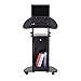 HOMCOM Height Adjustable Laptop Cart Rolling Mobile Podium Desk Stand w/Swivel Top & Storagethumb 2