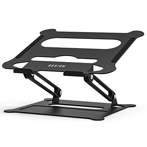 Besign LS05 Aluminum Laptop Holder, Ergonomic Adjustable Notebook Stand, Riser Holder Computer Stand Compatible with MacBook Air Pro, Dell, HP, Lenovo More 10-17″ Laptops
