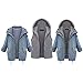 East Castle Women's Zip Up Blue Denim Coat Jacket with Hoodie Vest W-082