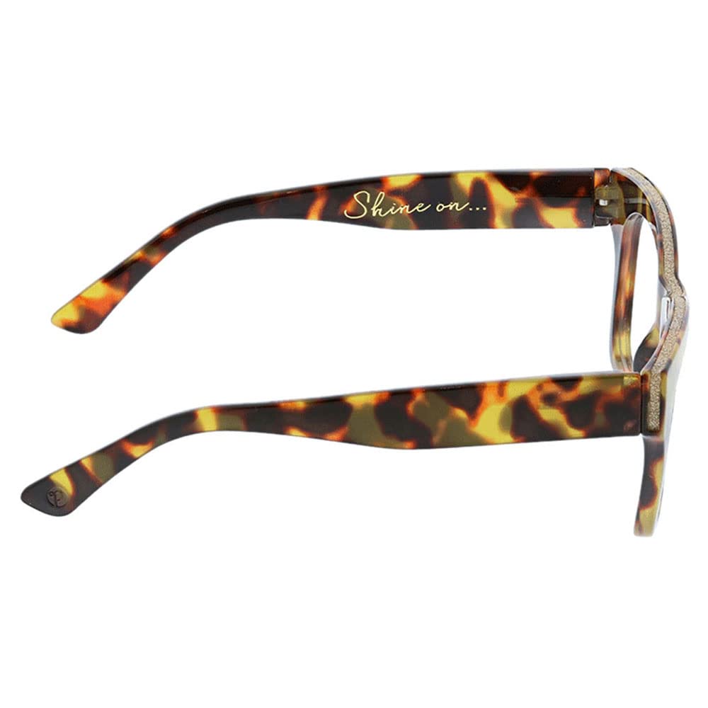 Oprah's Favorite Women's Shine On Square Blue Light Blocking Reading Glasses - Tortoise +2.00