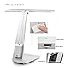LED Desk Lamp, Hapurs Touch Sensitive Controller LED USB Dimmable Rechargeable Portable Lightweight Table Reading Study Lamp Light(Silver)