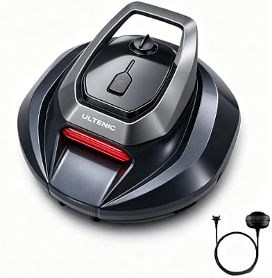 Robot Limpiafondos Piscina, 90Min, 80m², Recogida sin Poste, Estacionamiento Automático, Aspirador Piscina Fondos sin Cable con 2 Motores, 5200mAh, para Piscina Elevada y Enterrada