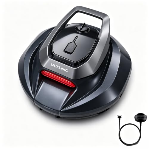 Robot Limpiafondos Piscina, 90Min, 80m², Recogida sin Poste, Estacionamiento Automático, Aspirador Piscina Fondos sin Cable con 2 Motores, 5200mAh, para Piscina Elevada y Enterrada