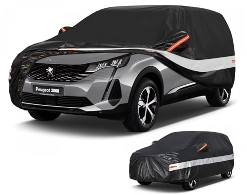 Holthly Peugeot 3008 (2009-2025) 100% Waterproof Car Cover UV Protection Windproof Dustproof 10 Layers Car Cover